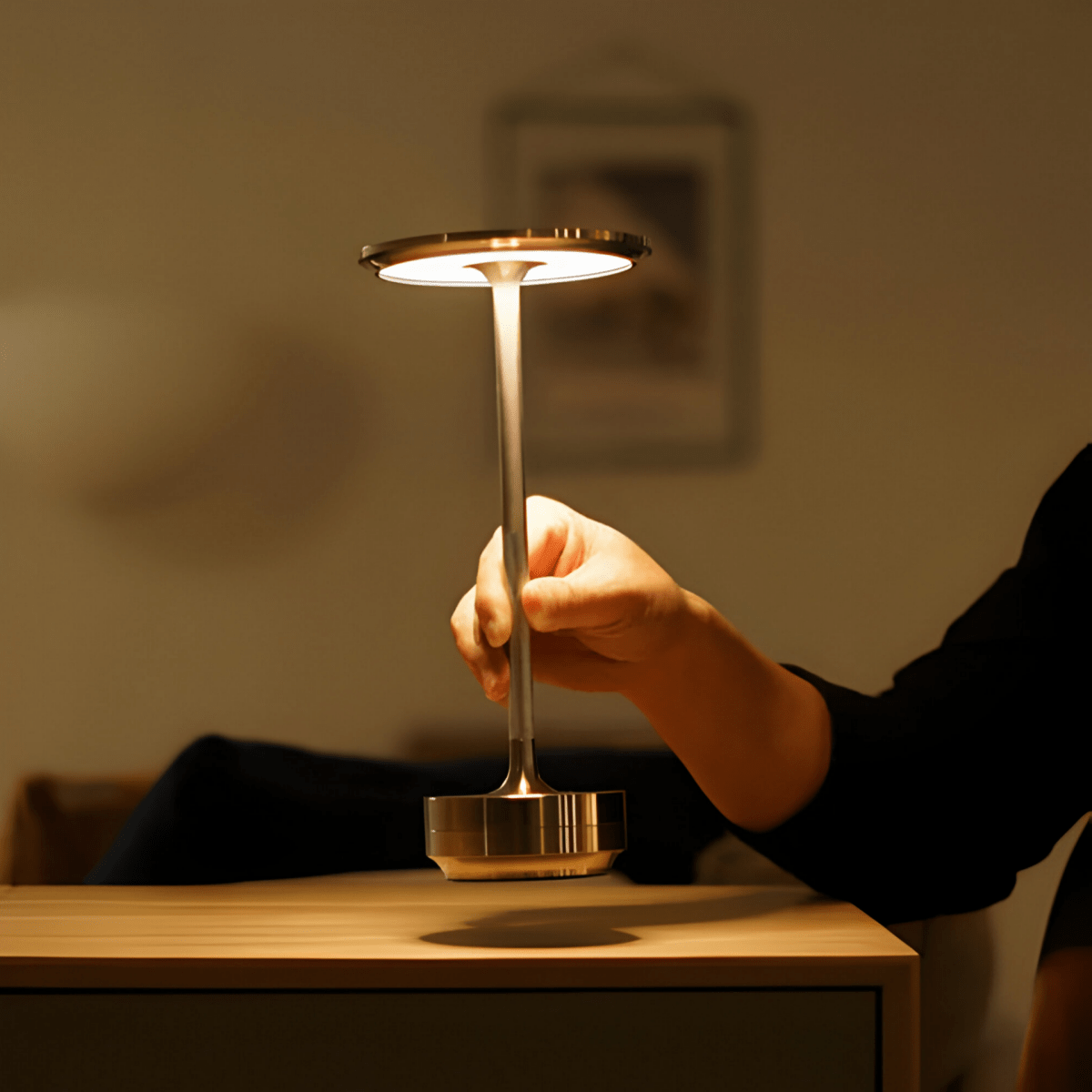 Vionara - Lampe de table sans fil en métal – Dimmable avec commande tactile | Vionara