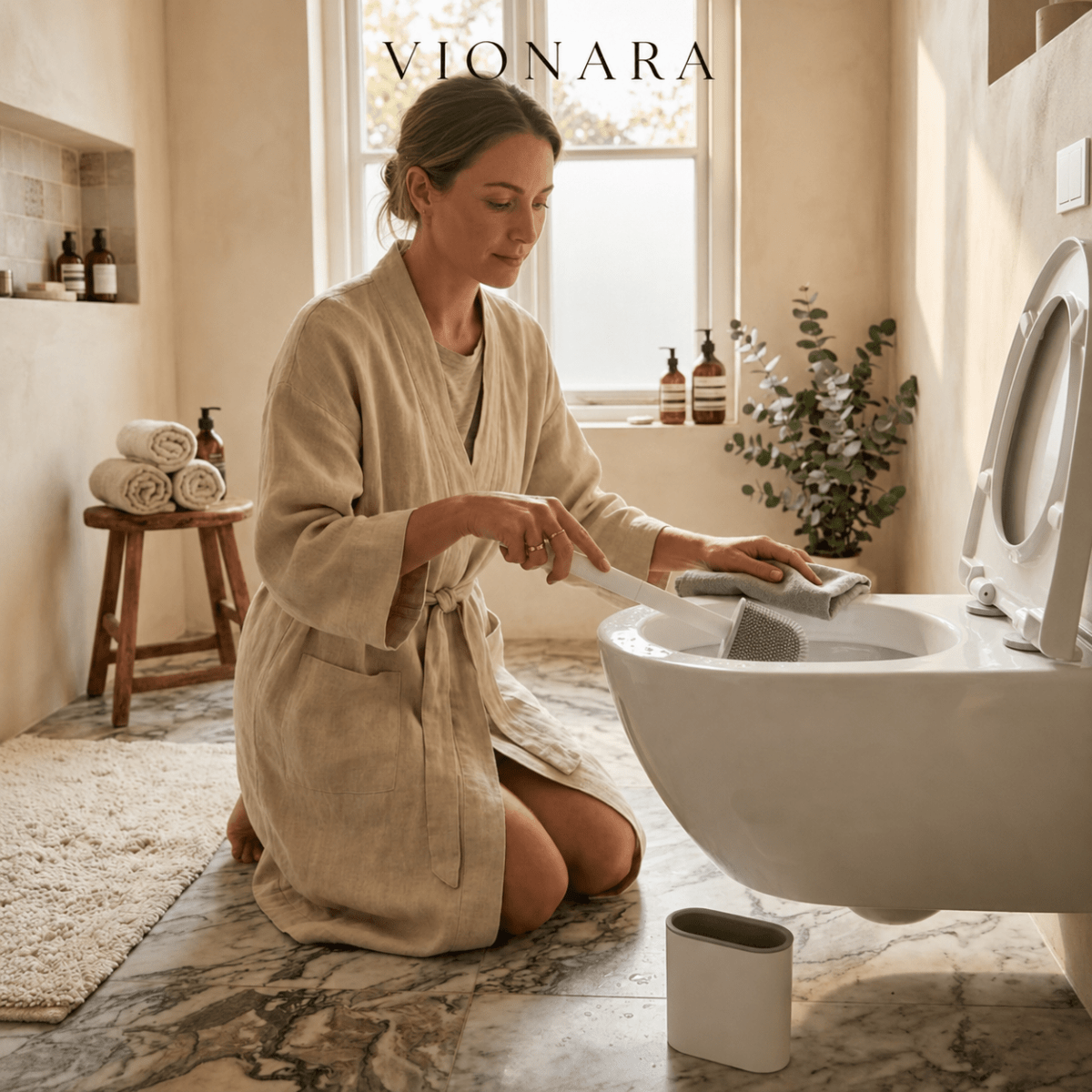 Vionara - Brosse WC silicone antibactérien murale | Vionara
