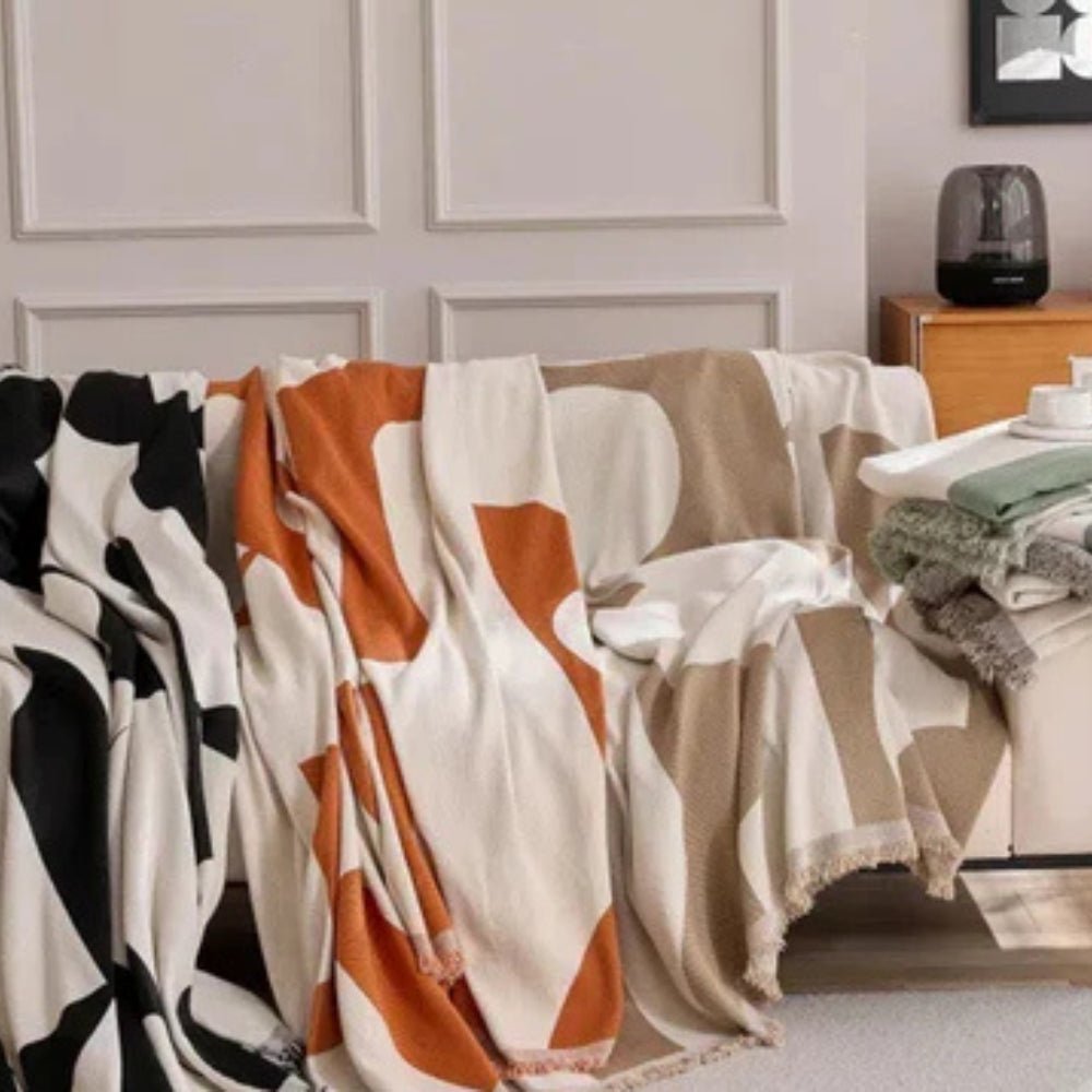 Vionara - Housse de canapé en chenille texturée à motif jacquard bohème | Vionara