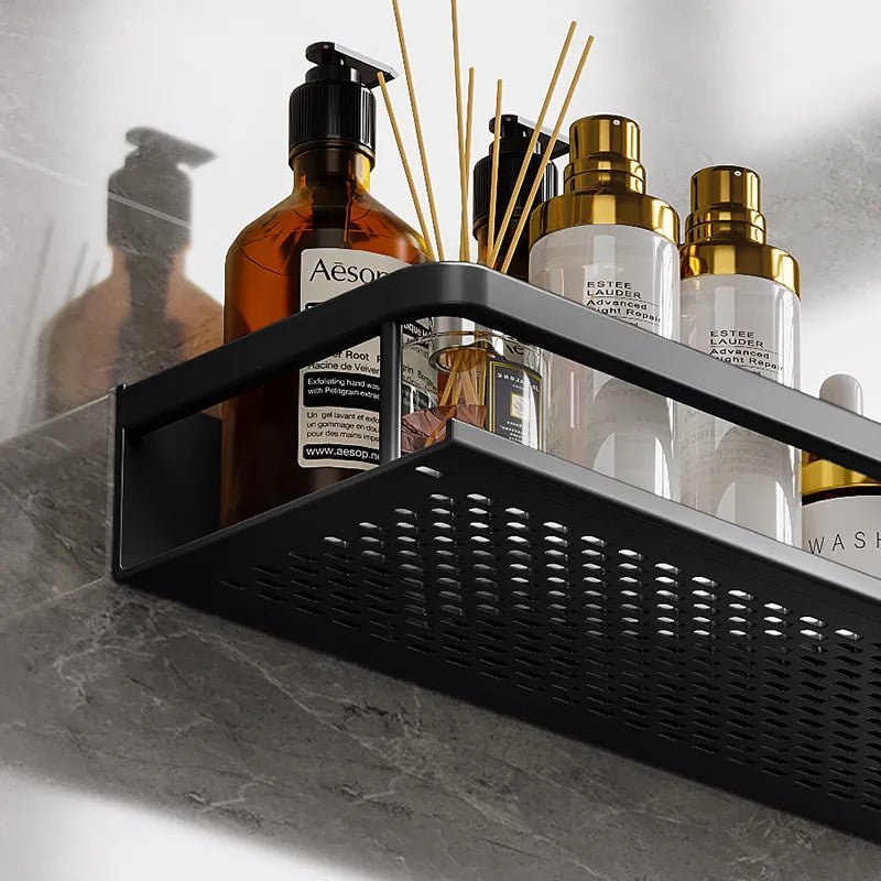 Vionara - Étagère de douche murale en aluminium noir mat | Vionara
