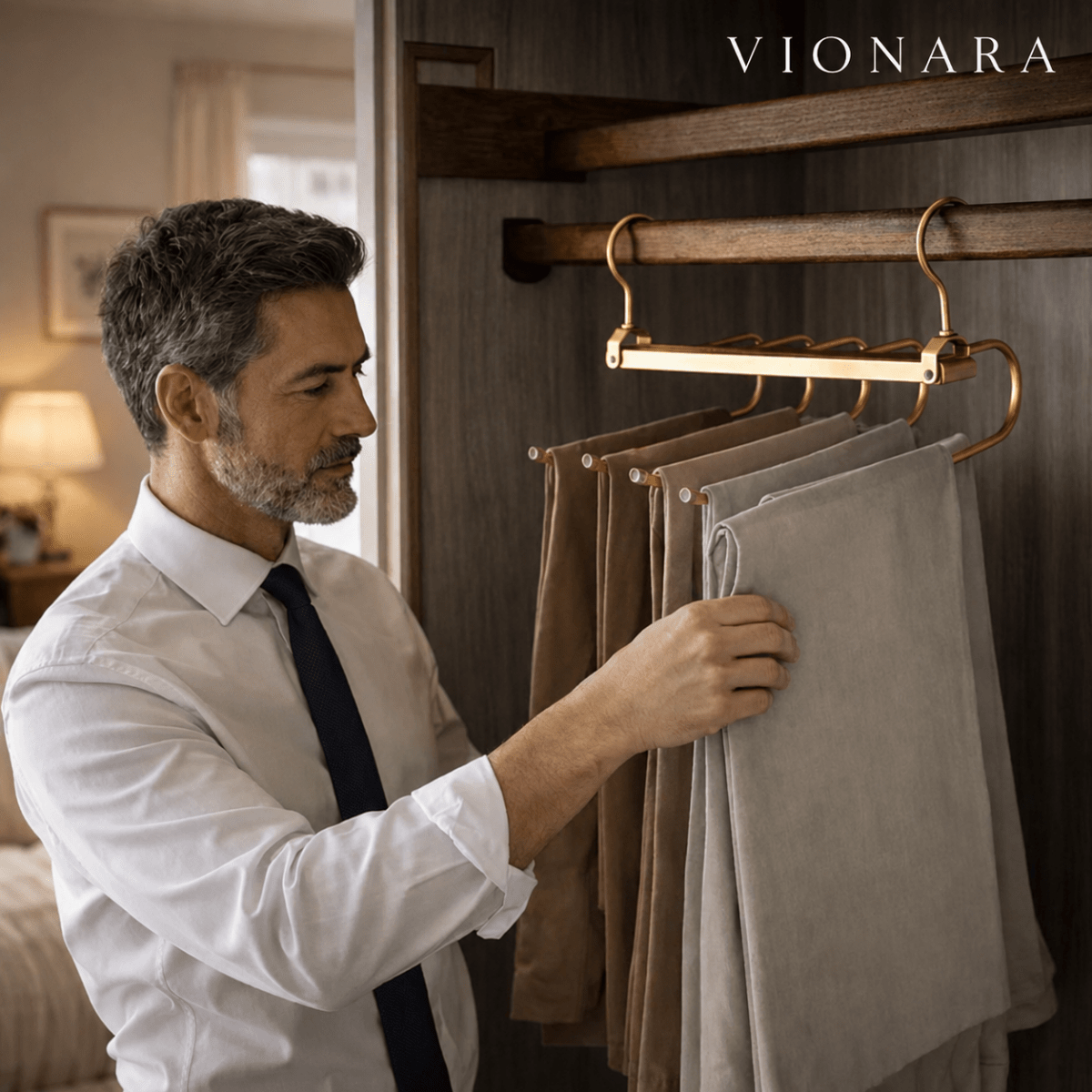 Vionara - Cintre à pantalons gain de place en aluminium | Vionara