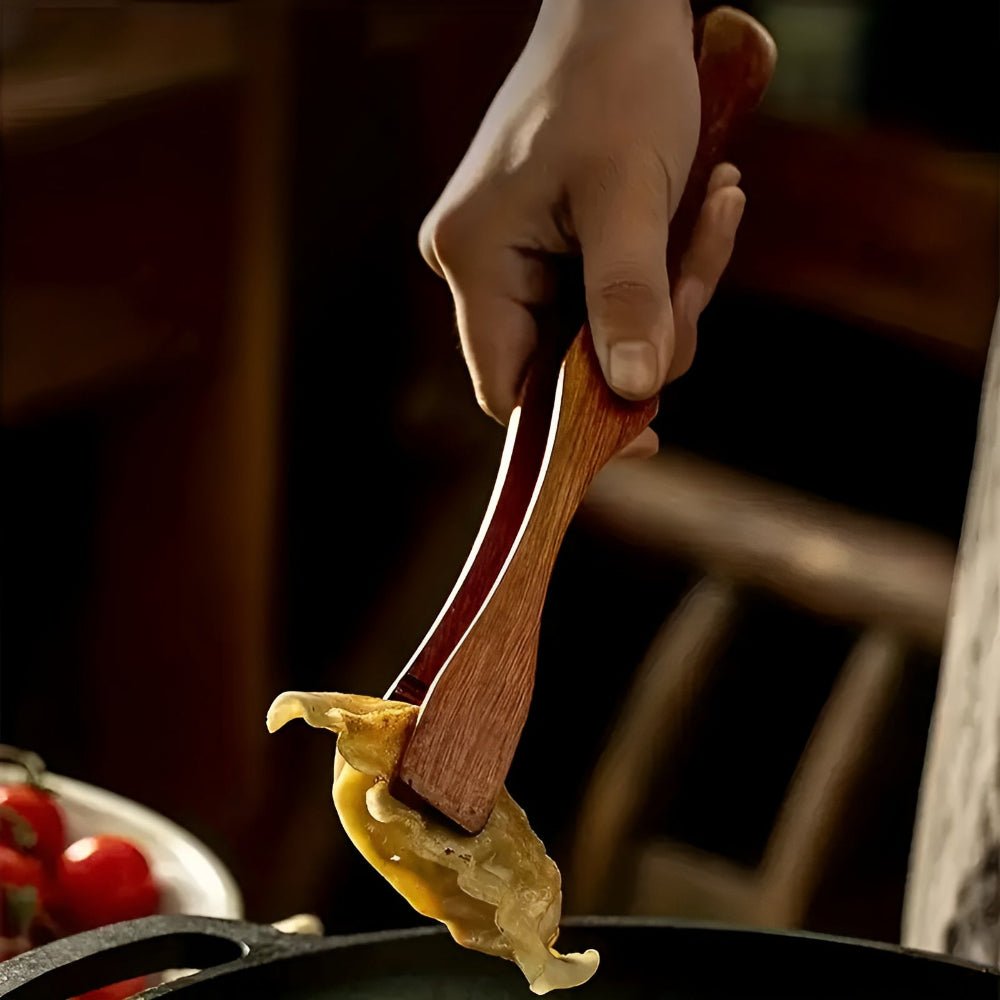 Vionara - Pinces de cuisine en bois naturel, finition résistante à la chaleur