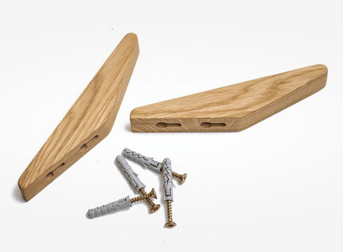 Vionara - Crochets muraux en bois naturel – Lot sculpté à la main | Vionara