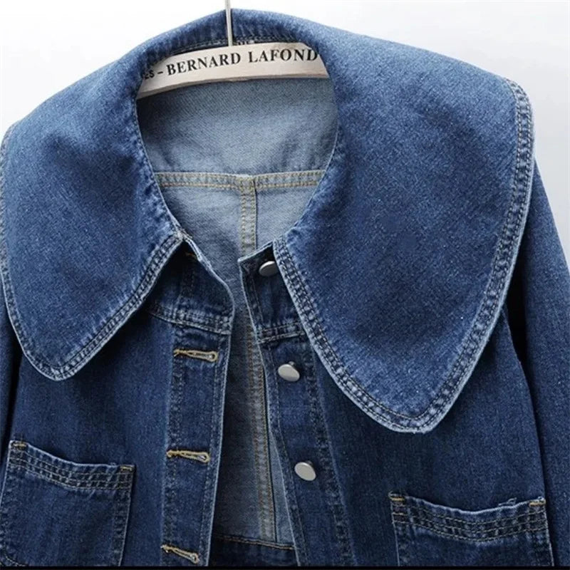 Helena - Wide-Collar Denim Jacket