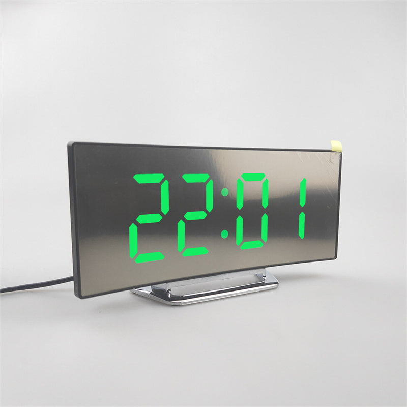 Compact digital alarm clock with curved screen | Vionara