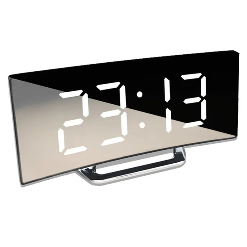 Compact digital alarm clock with curved screen | Vionara