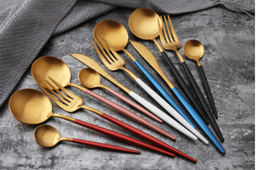 24-Piece Two-Tone Gold and Silver Stainless Steel Cutlery Set | Vionara