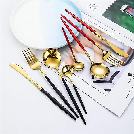 24-Piece Two-Tone Gold and Silver Stainless Steel Cutlery Set | Vionara