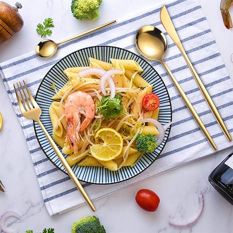 24-Piece Two-Tone Gold and Silver Stainless Steel Cutlery Set | Vionara