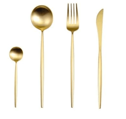 24-Piece Two-Tone Gold and Silver Stainless Steel Cutlery Set | Vionara