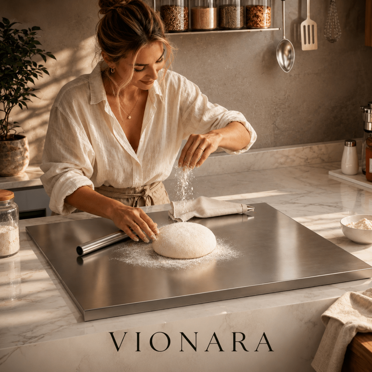 Virelle Maison - Planche à découper en acier inoxydable | Vionara