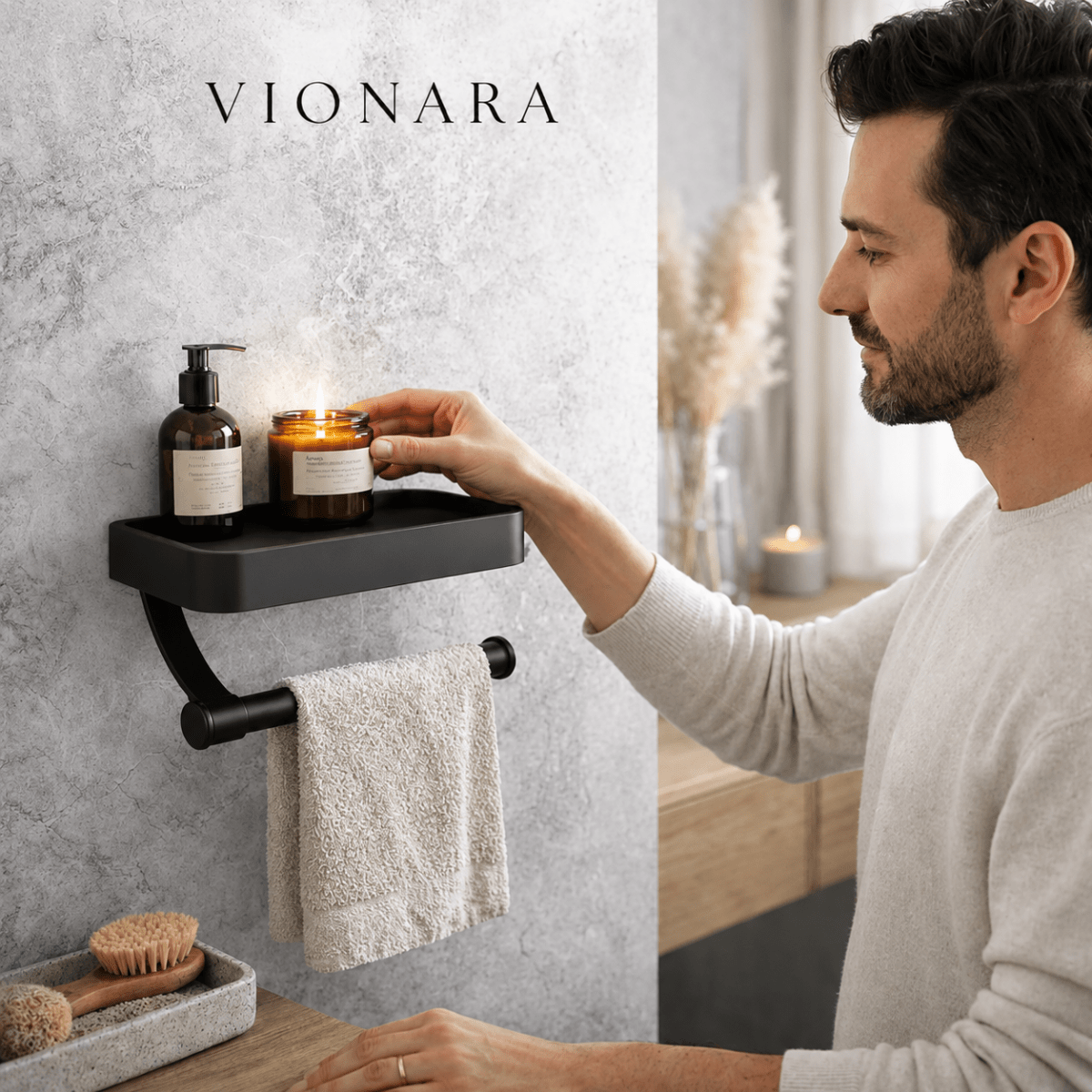 Virelle Maison - Porte-papier toilette mural en acier inoxydable | Vionara