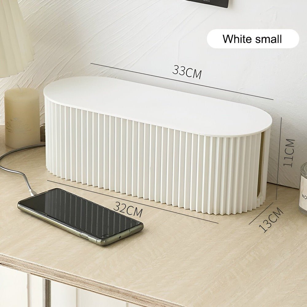 Vionara - Boîte de rangement pour câbles en plastique nervuré minimaliste | Vionara