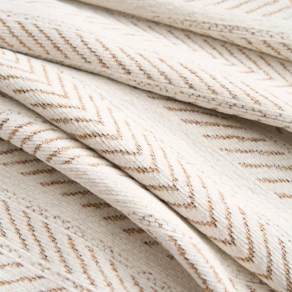 Vionara - Housse de canapé chenille chevron à franges | Vionara