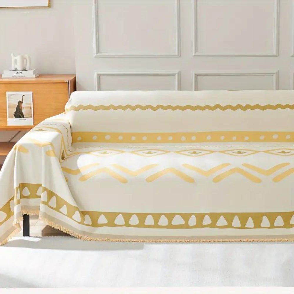 Vionara - Housse de canapé réversible en chenille – Motif bohème texturé | Vionara