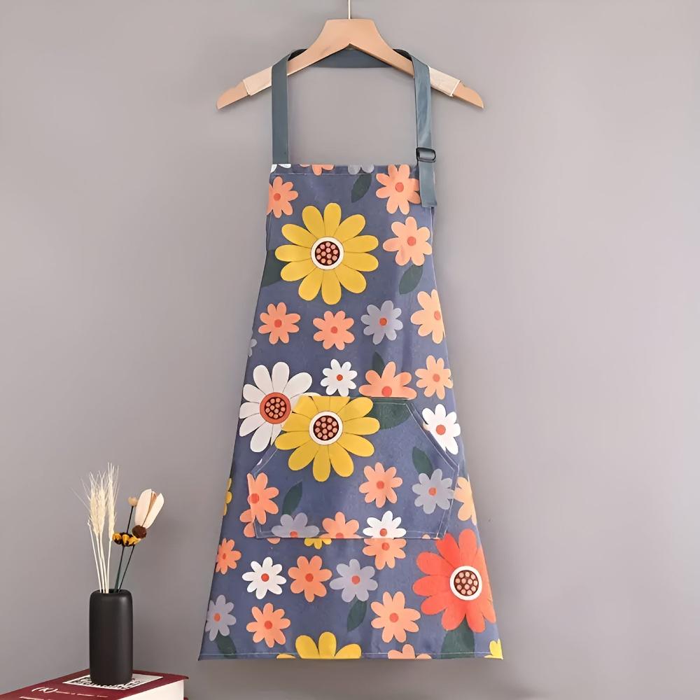 Vionara - Tablier de cuisine en coton enduit à imprimé floral vintage | Vionara