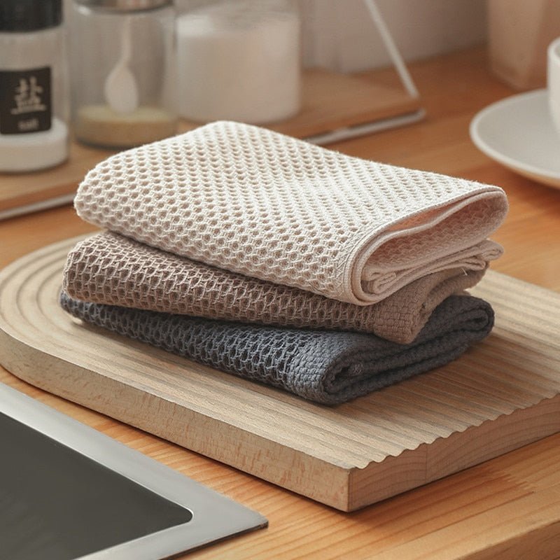 Vionara - Lot de 6 torchons en coton gaufré – Tissage absorbant texturé | Vionara