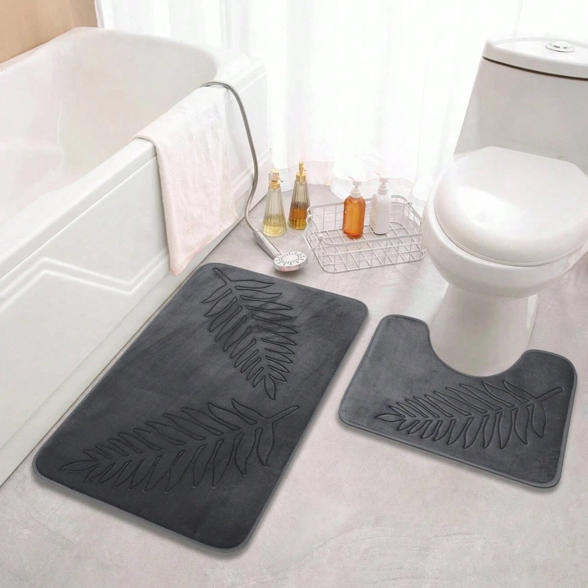 Vionara - Tapis de bain en mousse à mémoire de forme – Surface veloutée absorbante | Vionara