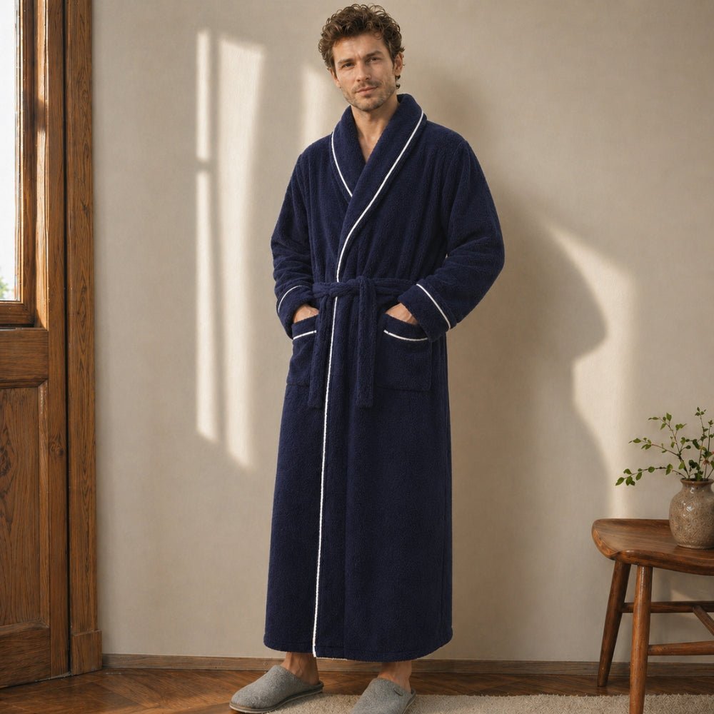 Vionara - Peignoir en flanelle douce à col châle unisexe | Vionara