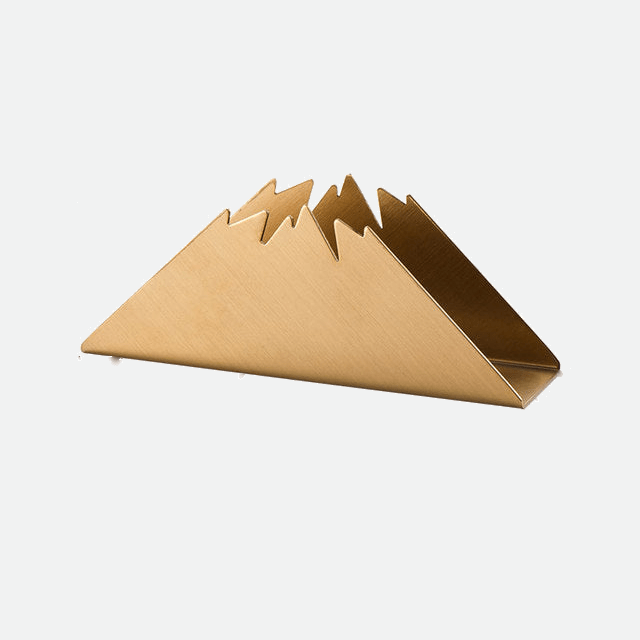 Vionara - Porte-serviettes de table en acier doré au design sculptural | Vionara