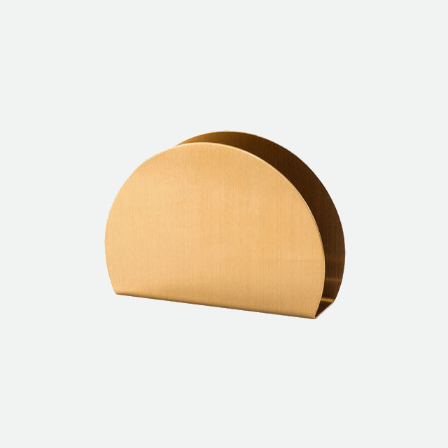 Vionara - Porte-serviettes de table en acier doré au design sculptural | Vionara