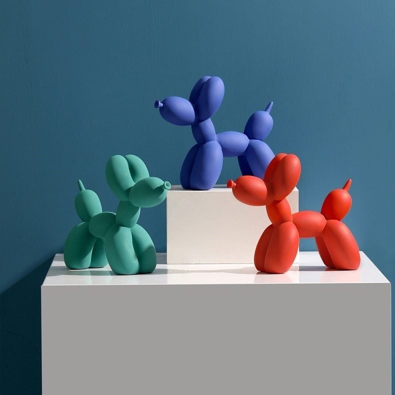 Vionara - Sculpture décorative en résine finition lisse forme ballon chien | Vionara