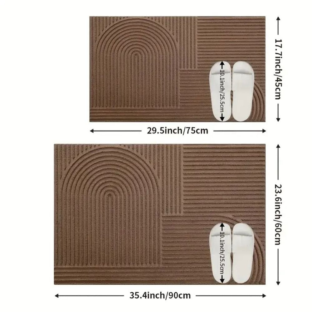 Vionara - Paillasson absorbant à lignes courbes en microfibre | Vionara