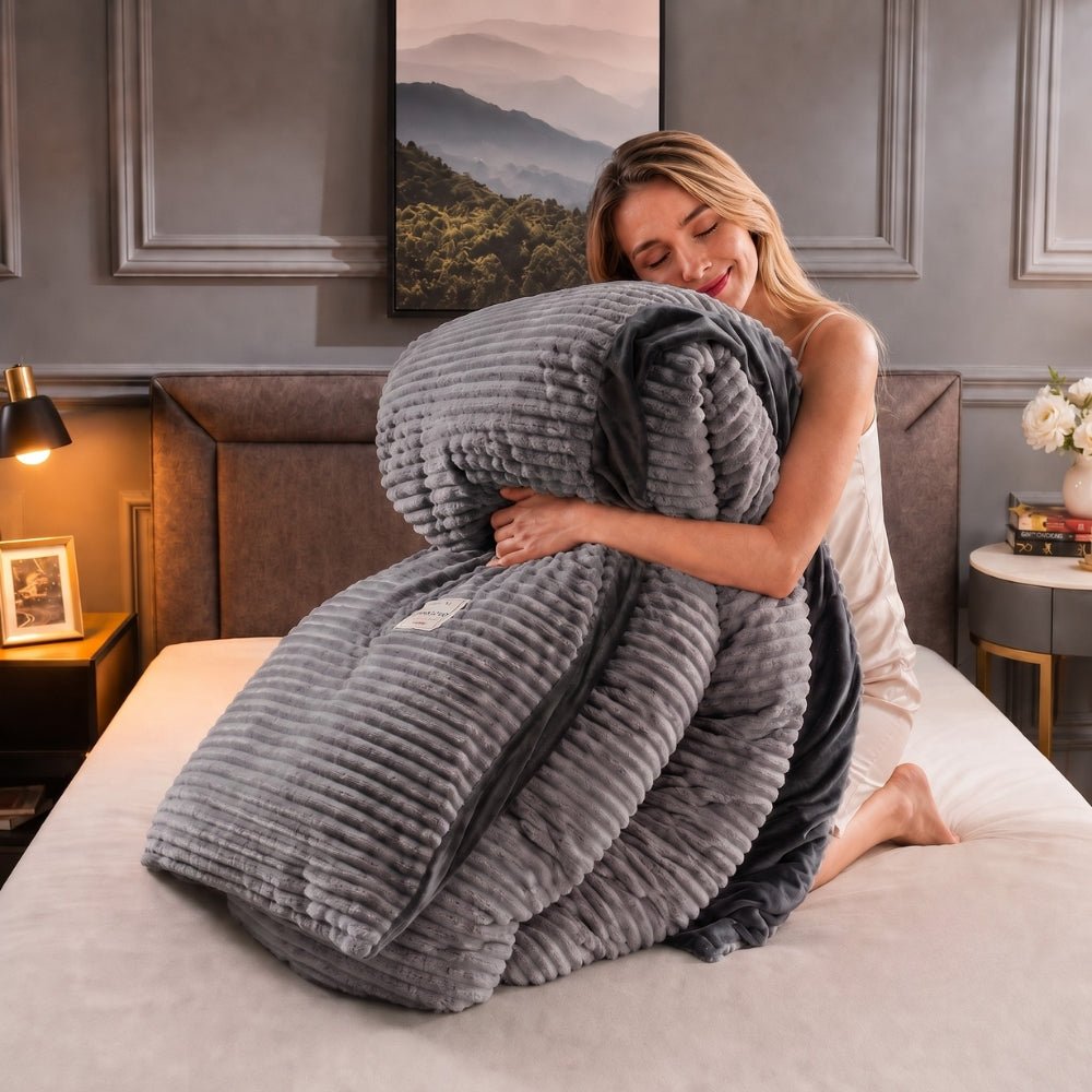Vionara - Housse de couette en velours texturé – Toucher doux et chaleureux | Vionara