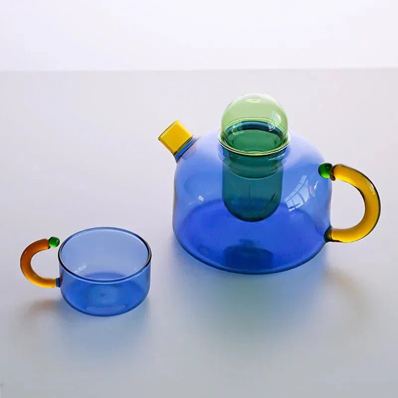 Vionara - Bouilloire translucide en verre borosilicate avec tasses | Vionara