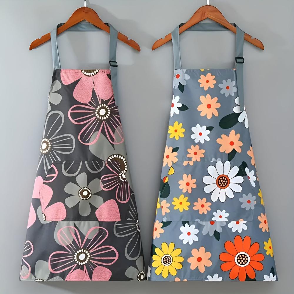 Vionara - Tablier de cuisine en coton enduit à imprimé floral vintage | Vionara