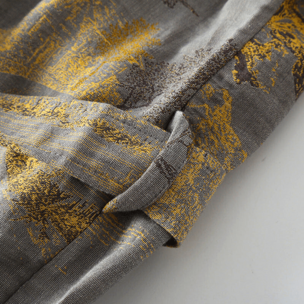 Vionara - Peignoir kimono en coton gaufré naturel à coupe ample | Vionara