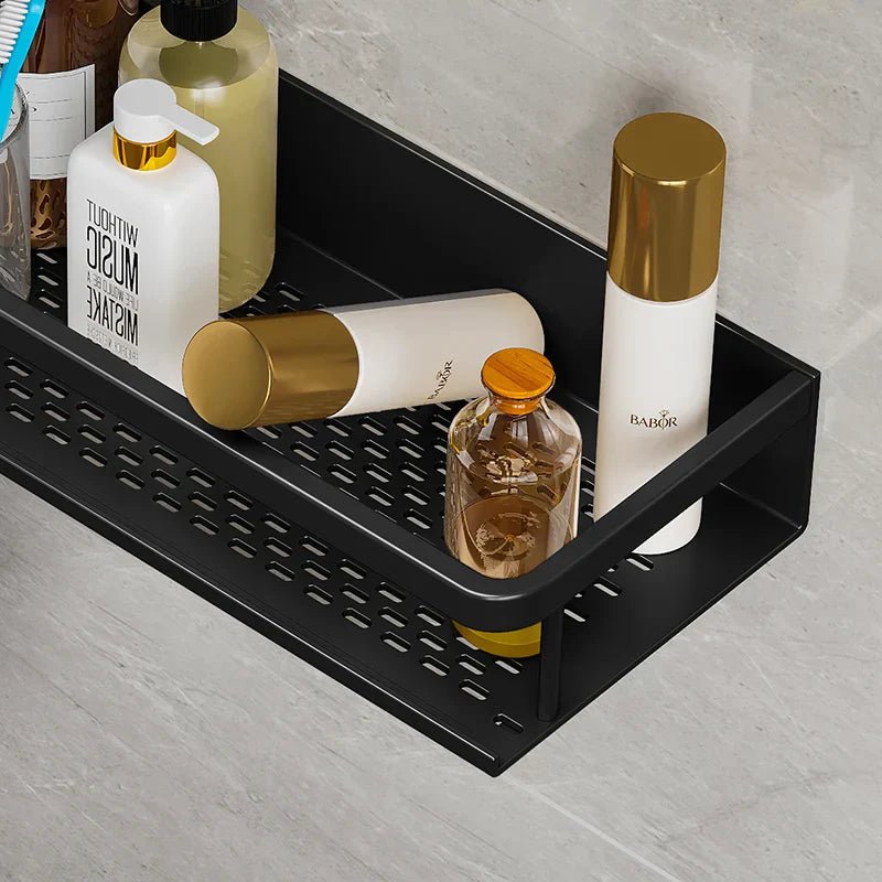 Vionara - Étagère de douche murale en aluminium noir mat | Vionara