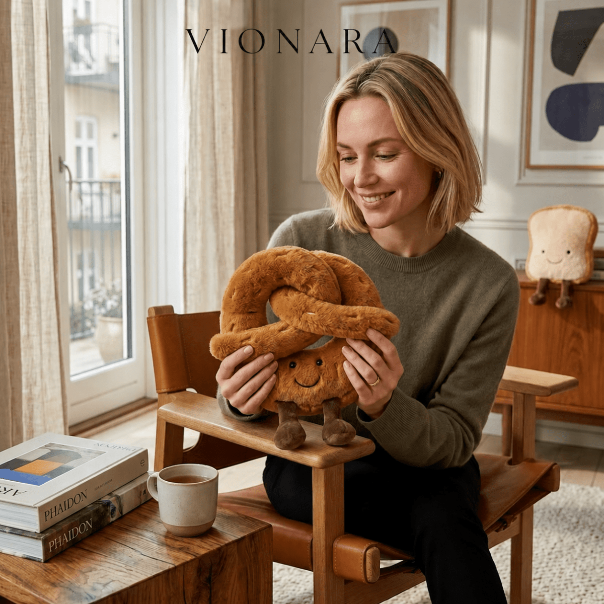 Vionara - Peluche décorative moelleuse forme croissant | Vionara