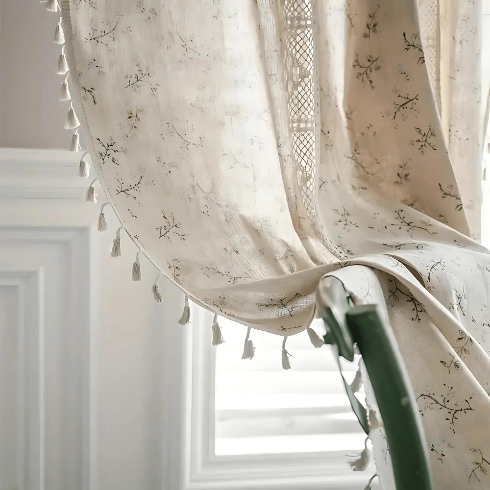 Vionara - Rideau en dentelle florale semi-occultant patchwork