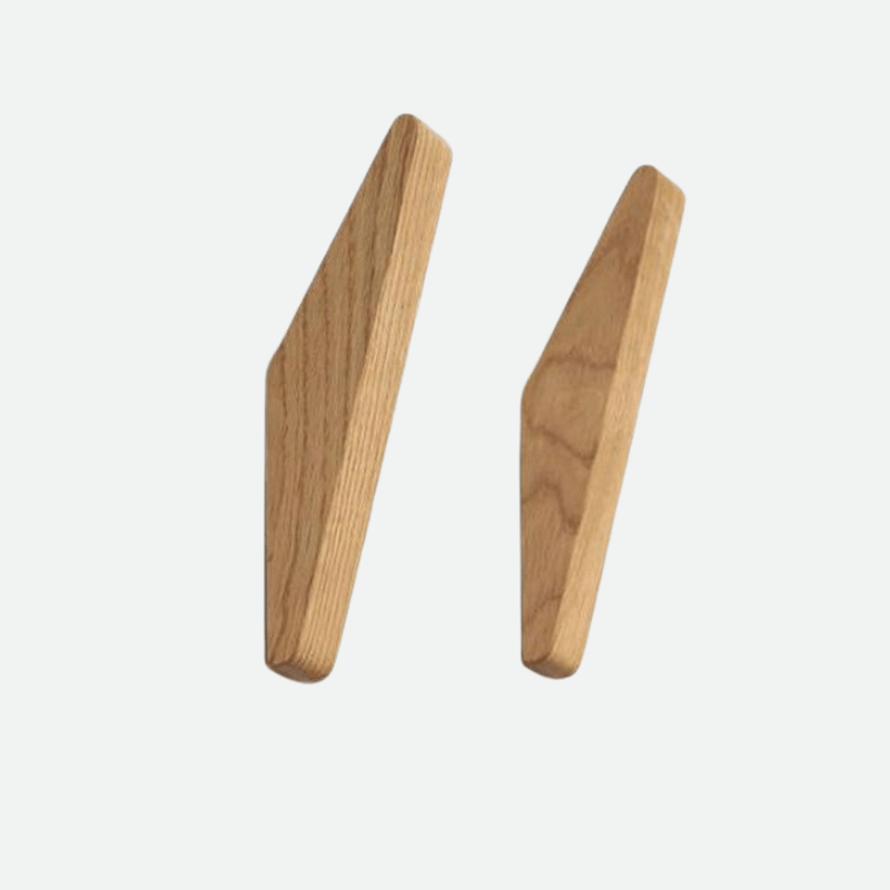 Vionara - Crochets muraux en bois naturel – Lot sculpté à la main | Vionara