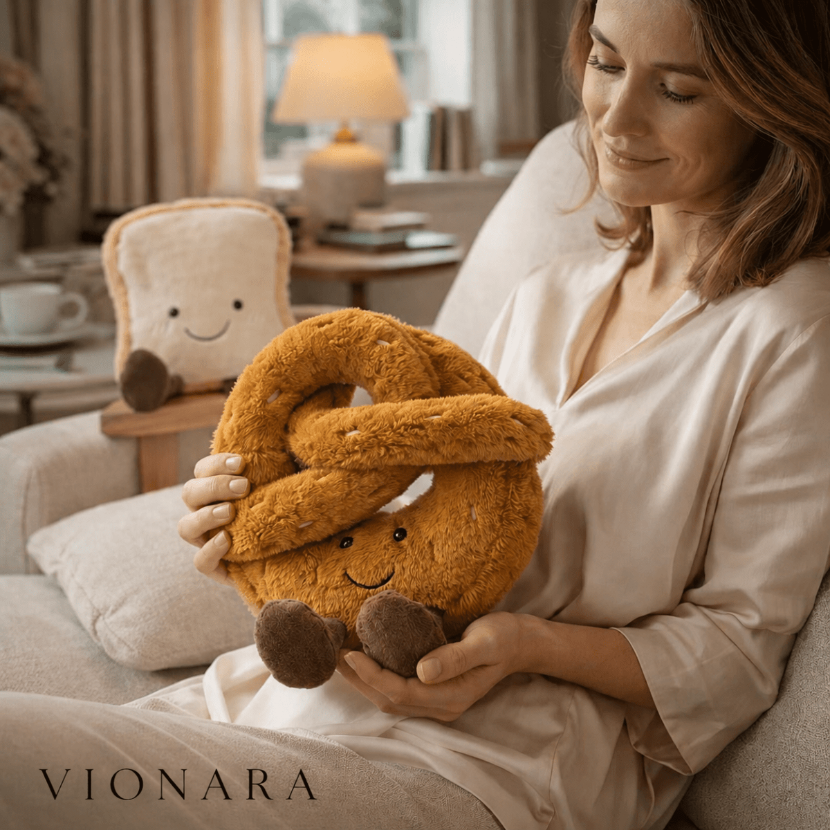 Vionara - Peluche décorative moelleuse forme croissant | Vionara