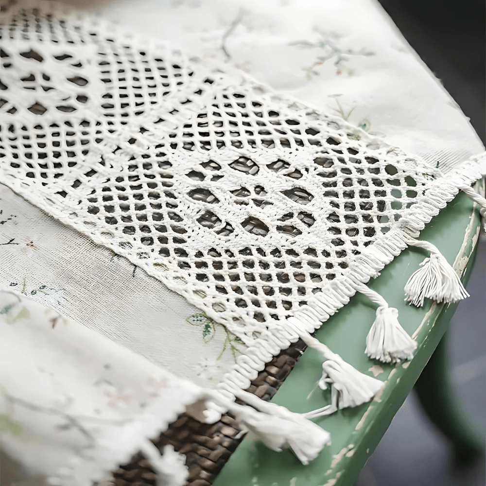 Vionara - Rideau en dentelle florale semi-occultant patchwork