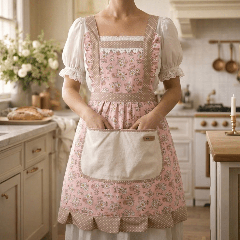 Vionara - Tablier de cuisine en coton fleuri, imperméable | Vionara