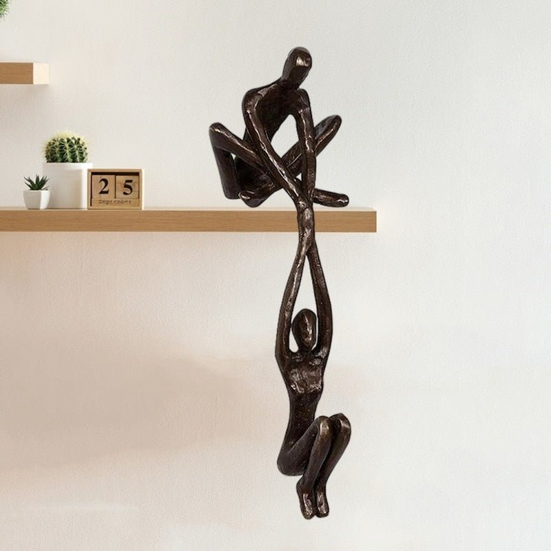 Vionara - Sculpture décorative cœurs enlacés en résine | Vionara