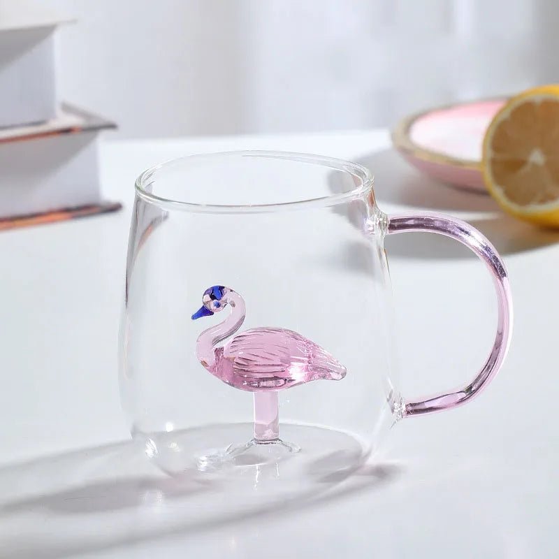 Vionara - Tasse en verre borosilicate avec motif animal 3D | Vionara