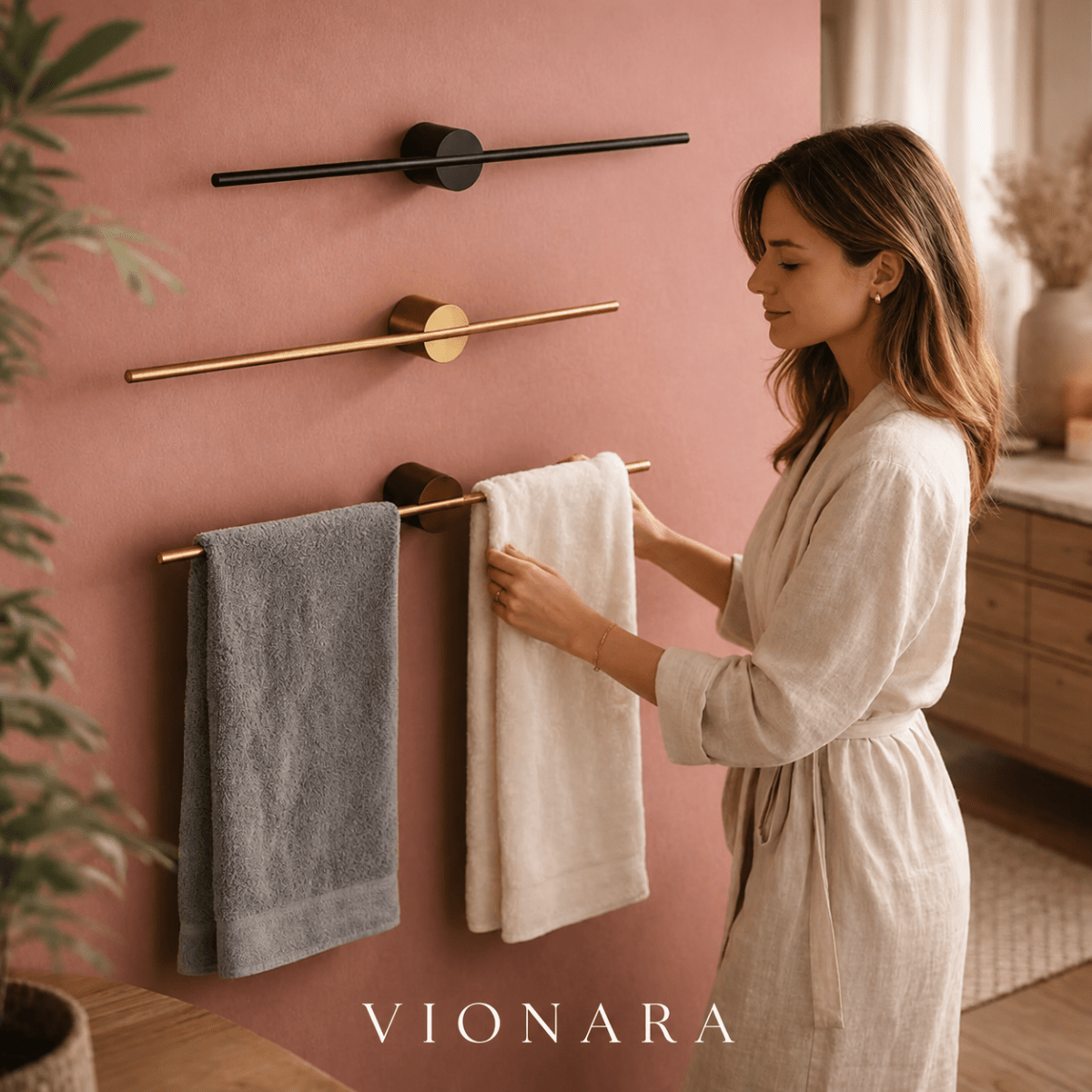 Vionara - Porte-serviettes en aluminium minimaliste | Vionara
