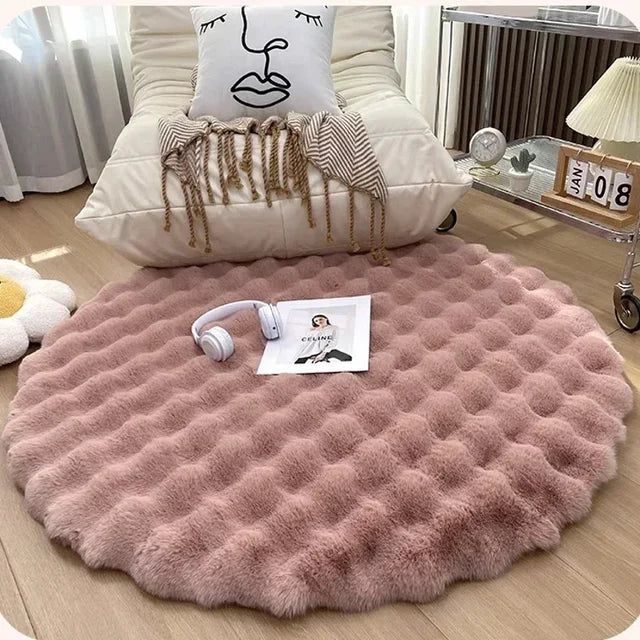 Vionara - Tapis rond en polyester doux et antidérapant | Vionara