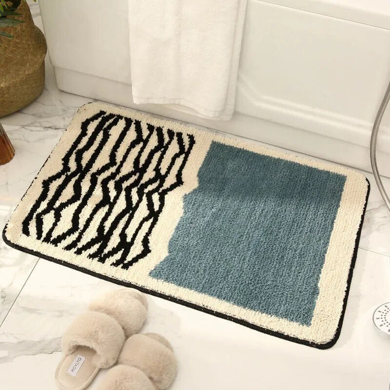 Vionara - Tapis de bain en polyester à motif abstrait antidérapant | Vionara