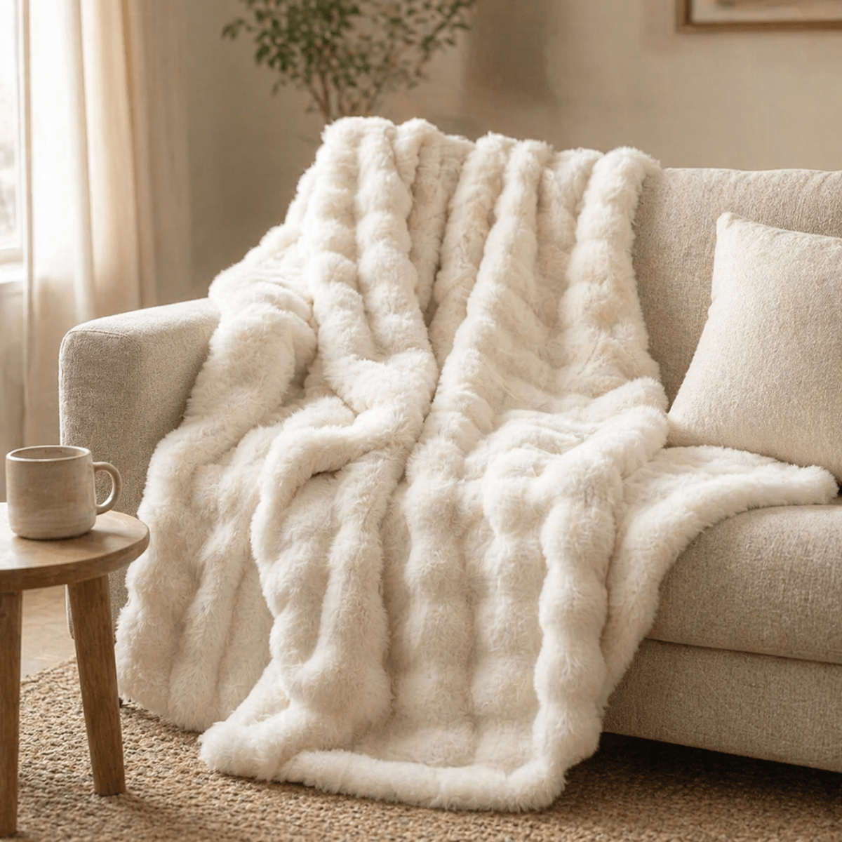 Vionara - Couverture en laine synthétique double face et ultra-douce | Vionara