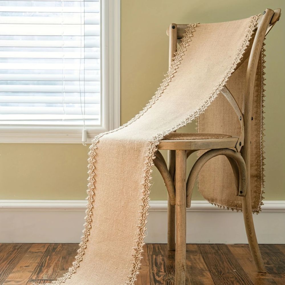 Vionara - Chemin de table en jute naturel tissé | Vionara