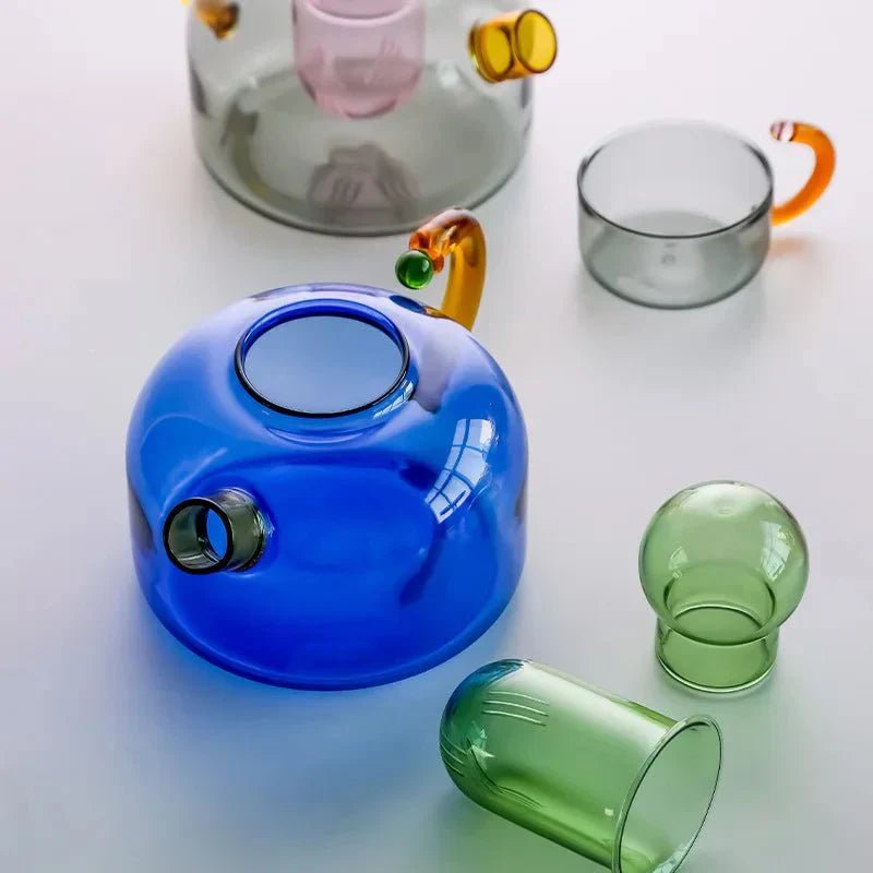 Vionara - Bouilloire translucide en verre borosilicate avec tasses | Vionara