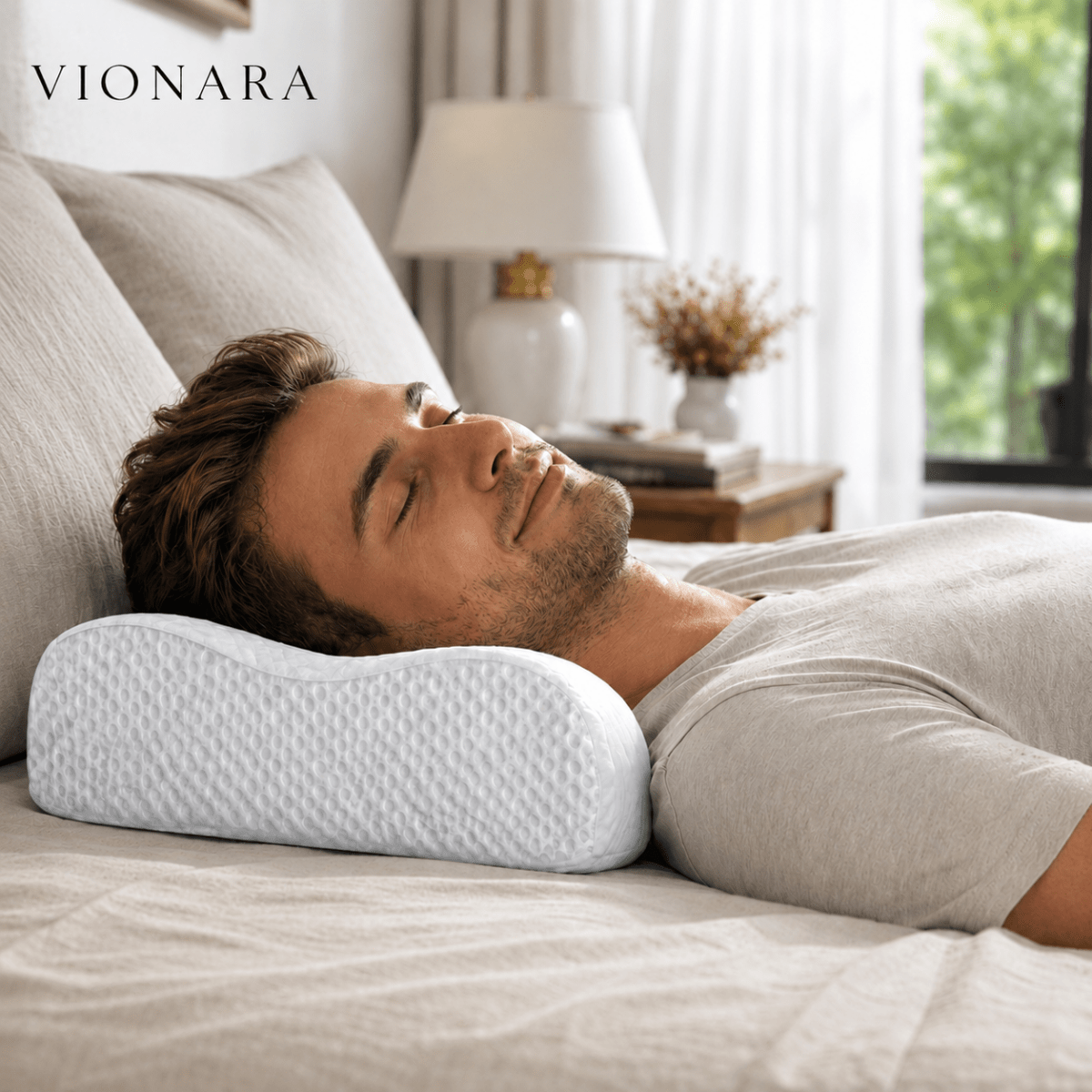 Vionara - Oreiller en mousse à mémoire de forme douce
