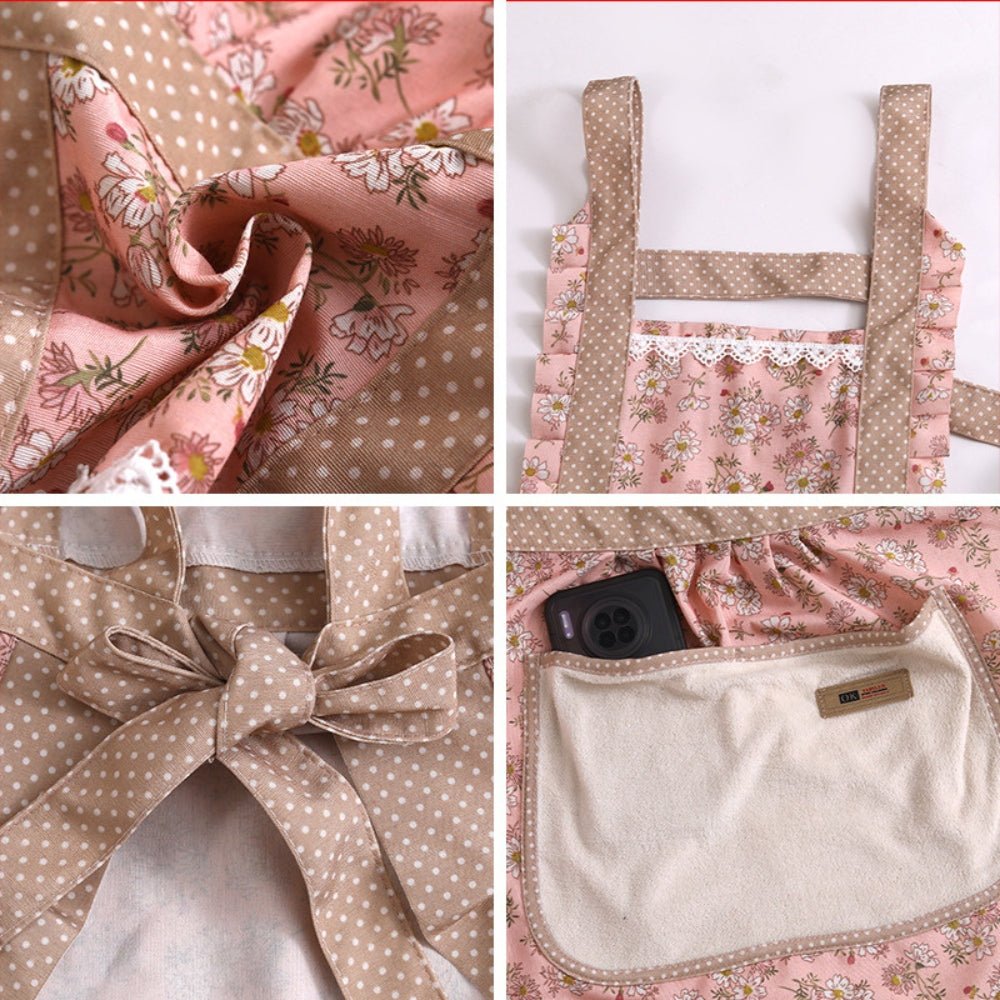 Vionara - Tablier de cuisine en coton fleuri, imperméable | Vionara