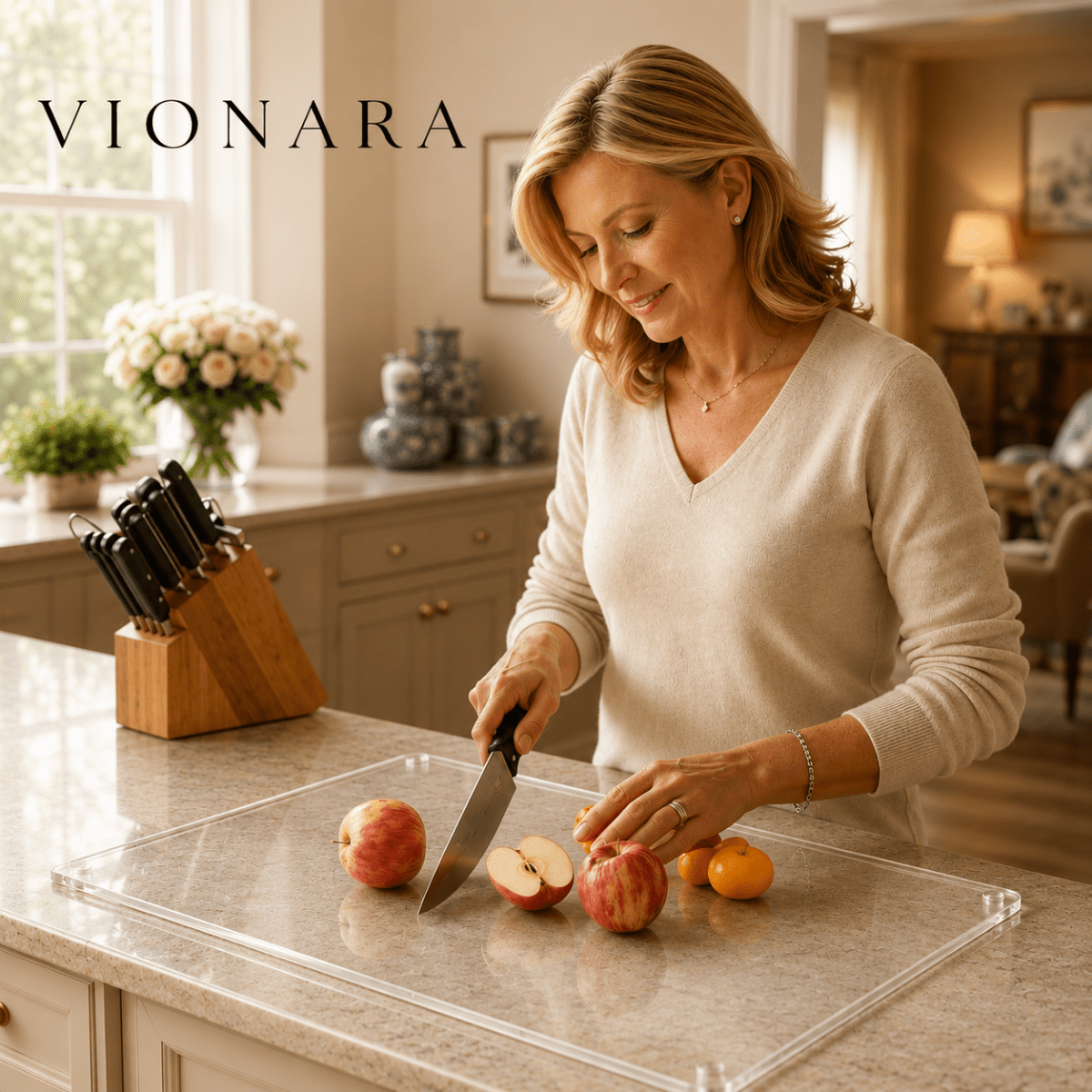 Vionara - Planche à découper transparente en acrylique résistant | Vionara