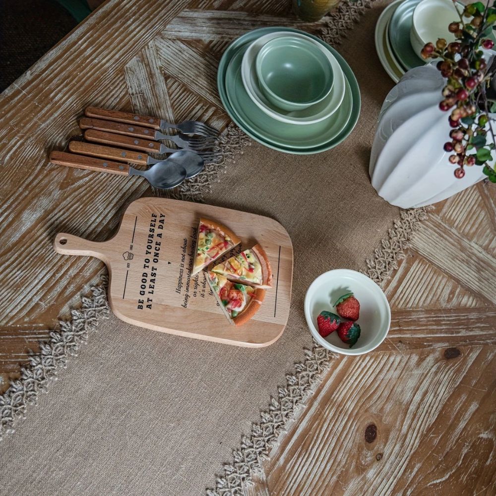Vionara - Chemin de table en jute naturel tissé | Vionara